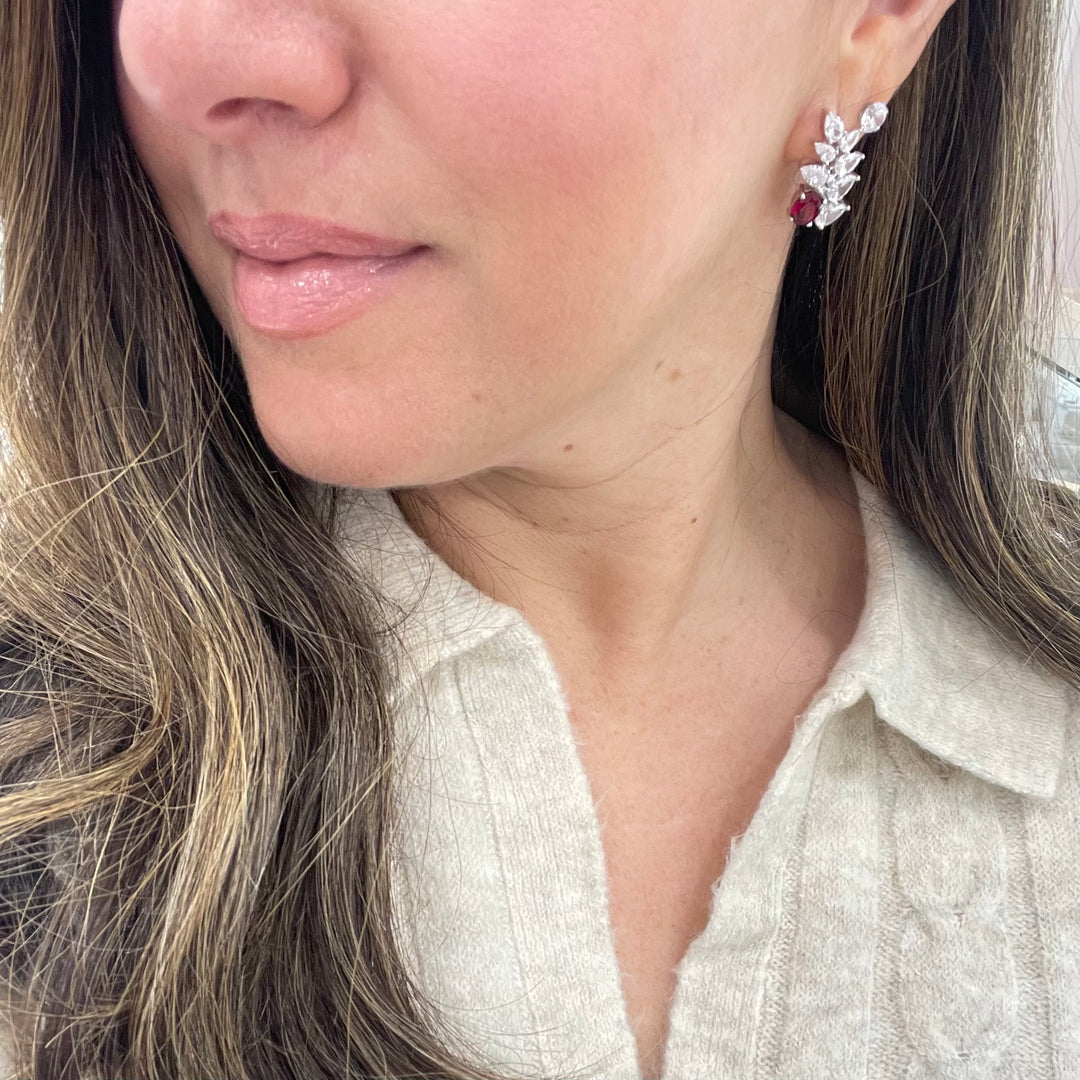 Pear Shaped Ruby Glam Earrings