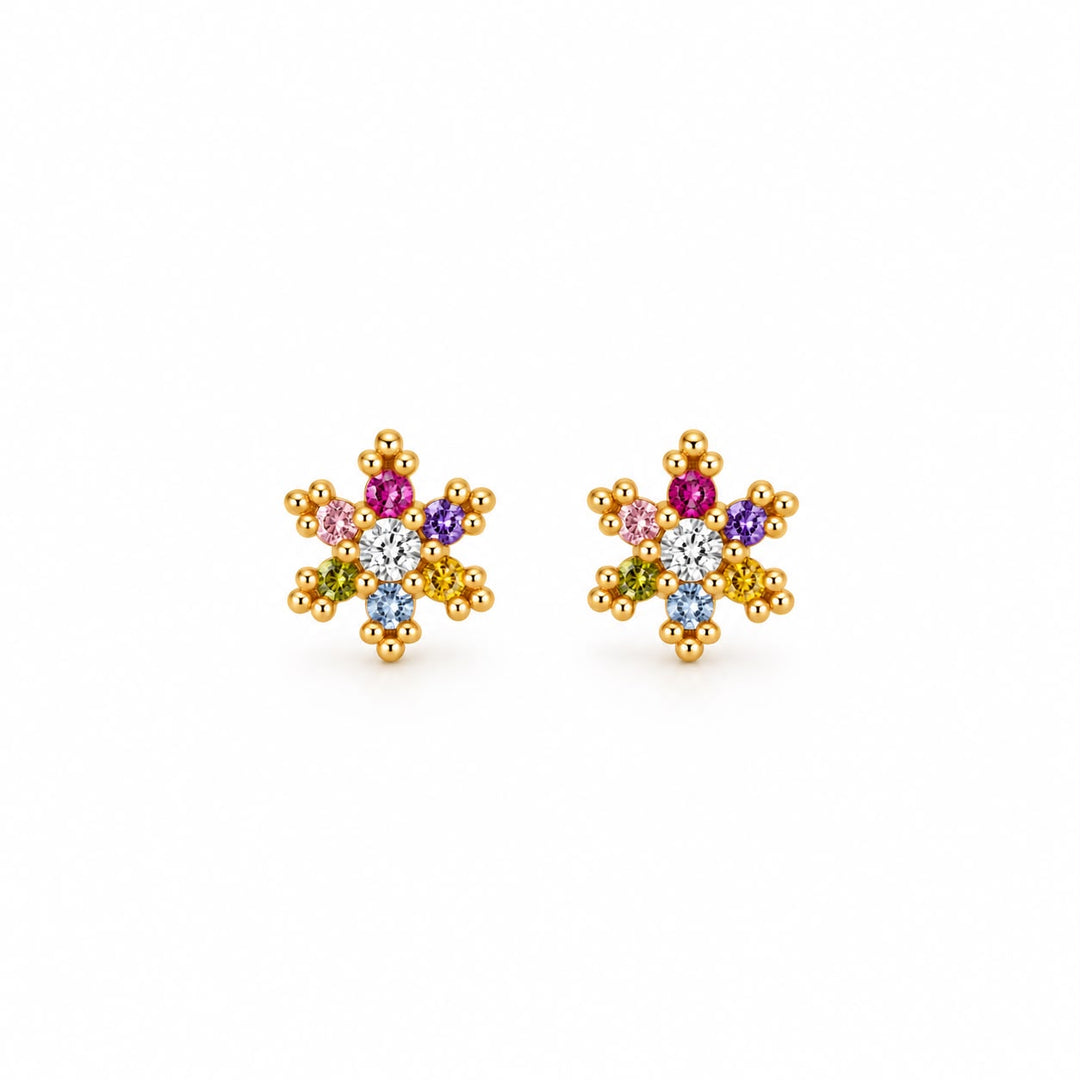 Mini Multi Color Flower Studs (Kids)