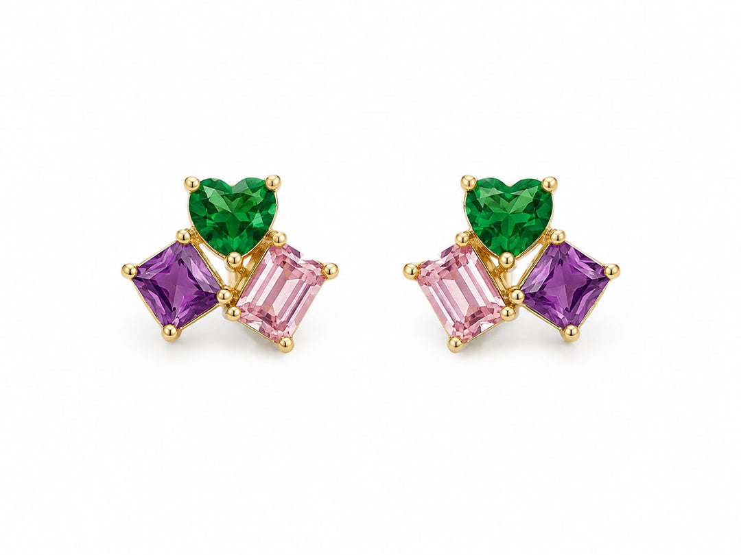 Multi Shape Stud Earrings