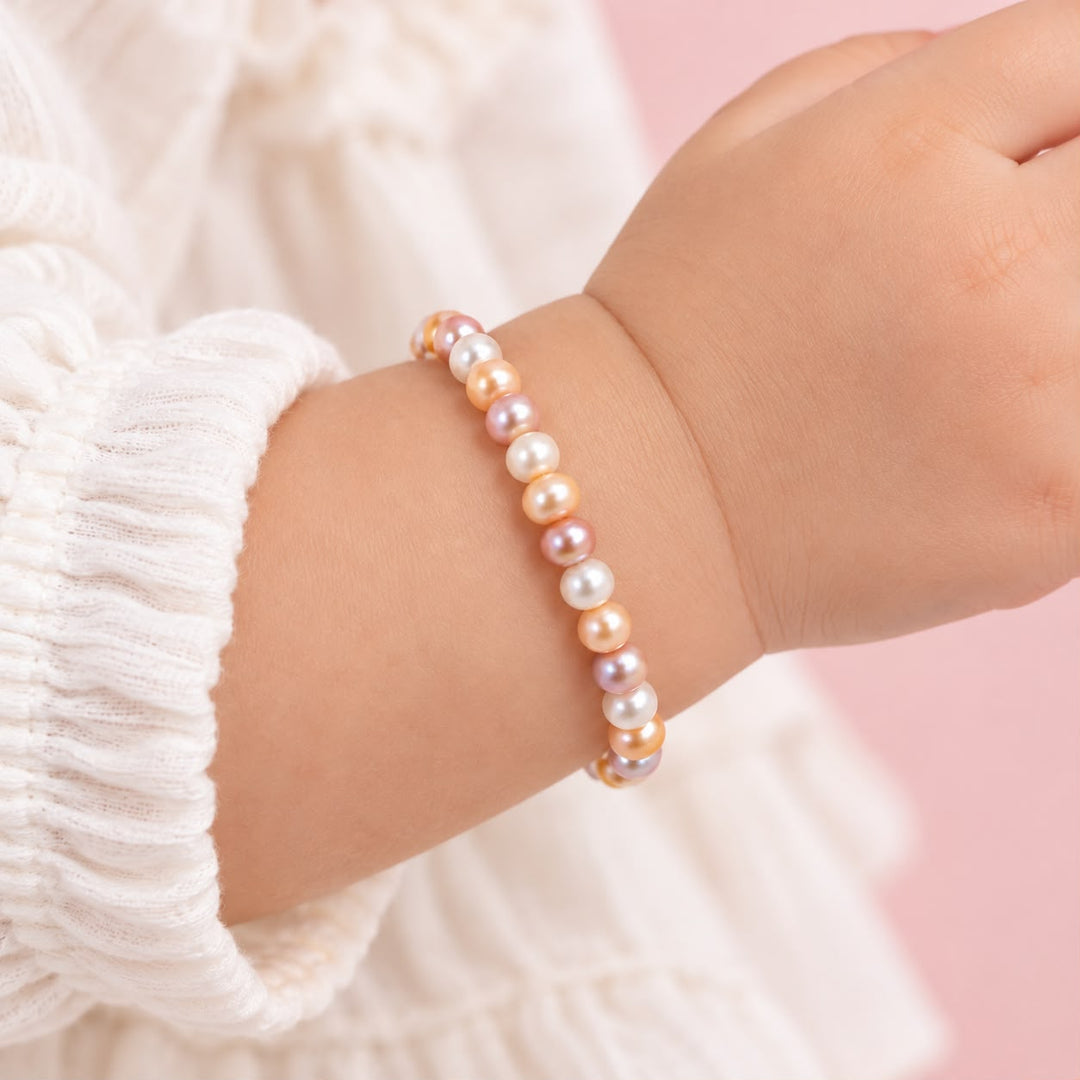 Multi Color Freshwater Pearl Stretch Baby Bracelet