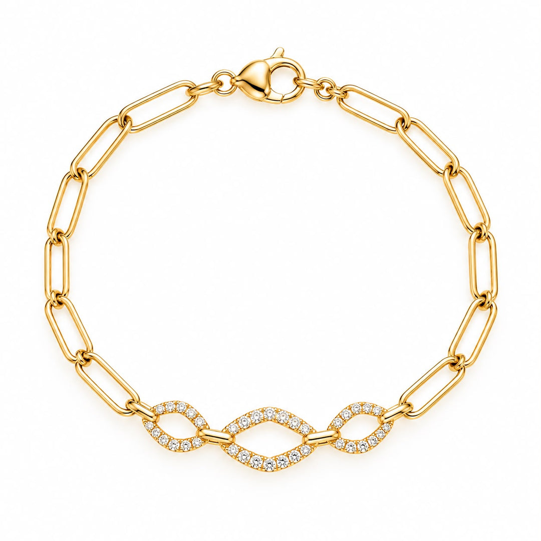 Oval Diamond Link Bracelet