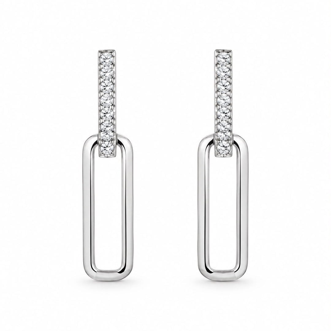 Silver Oval Link Earrings