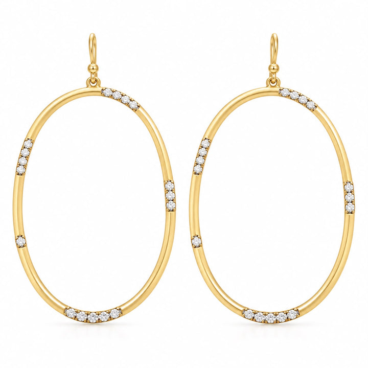 Oval Statement Crystal Earrings
