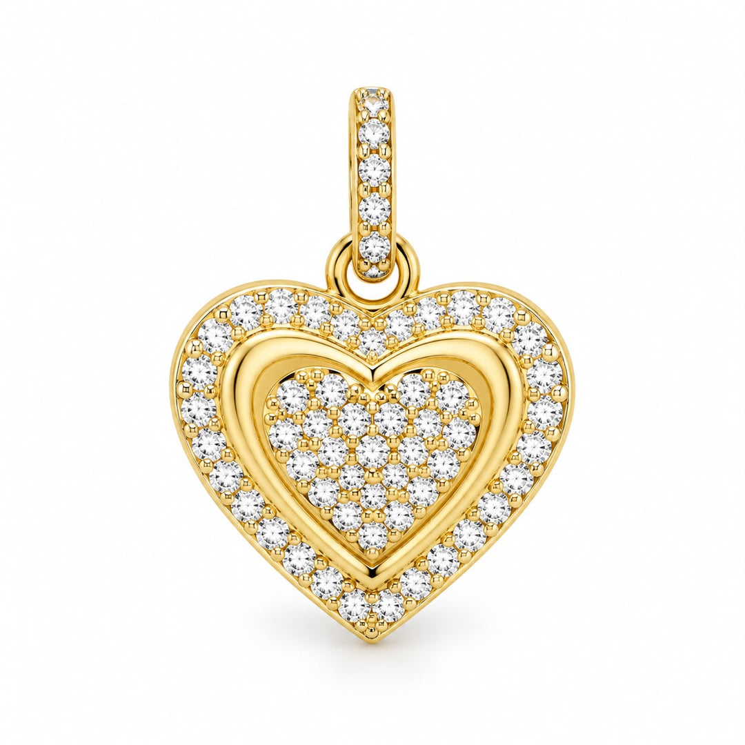 Pave Heart Charm