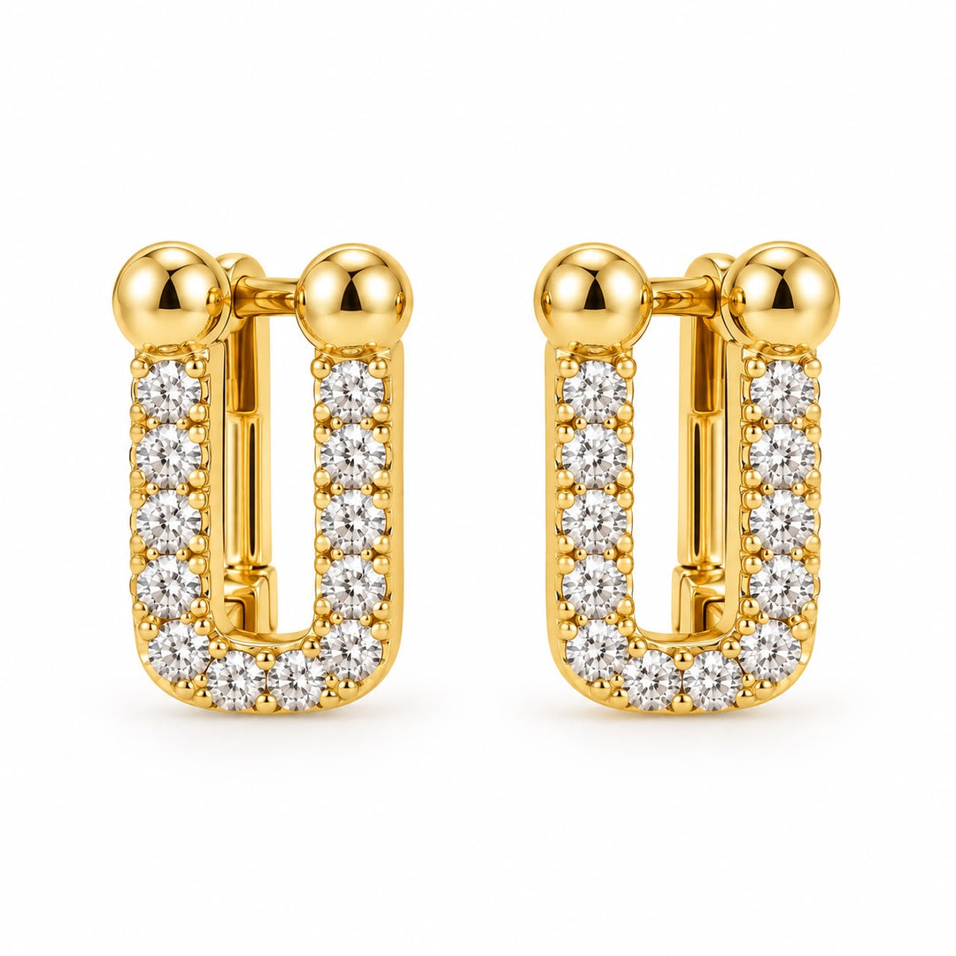 Pave Lobe Earrings