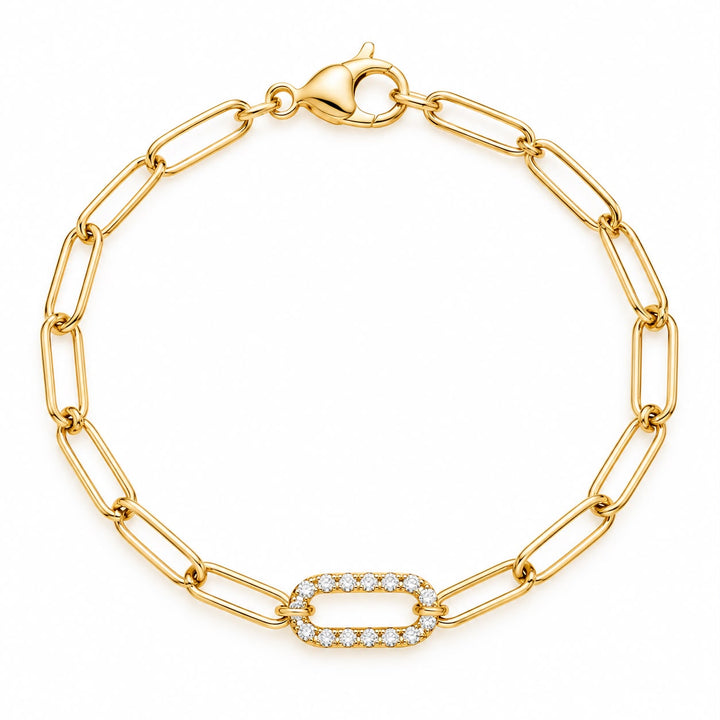 Diamond Pave Paper Clip Bracelet