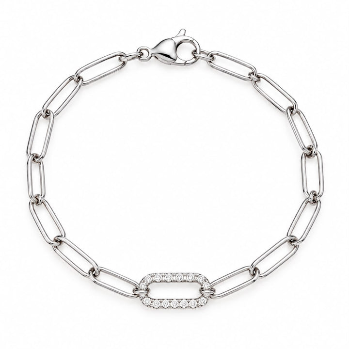 Diamond Pave Paper Clip Bracelet
