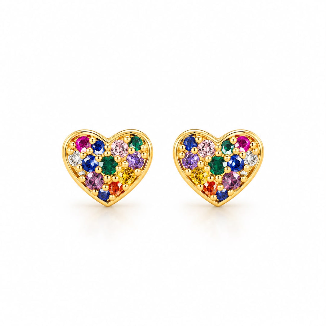 Pave Rainbow Studs (Kids)