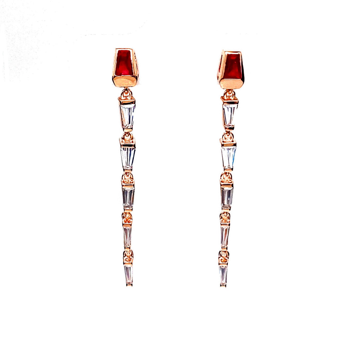 Baguette Linear Drop Earrings