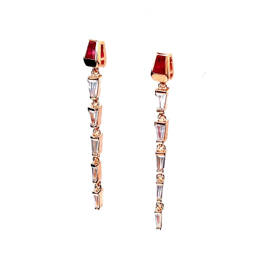 Baguette Linear Drop Earrings