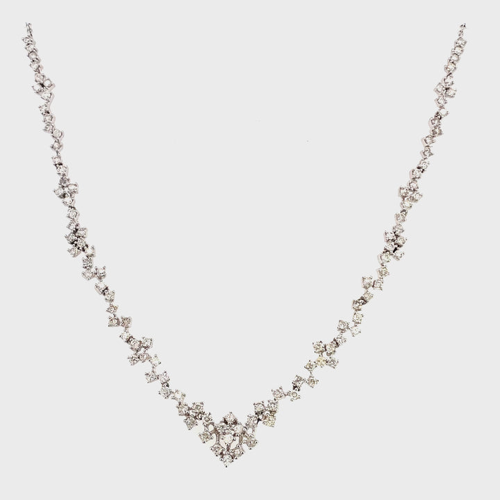 14K Diamond V Shaped Necklace