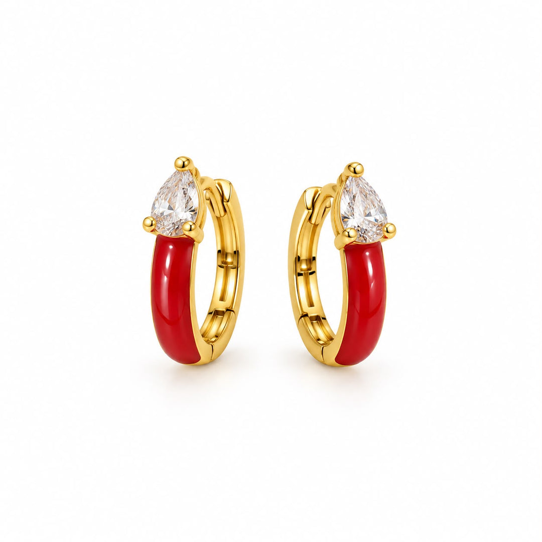 Red Enamel Huggie