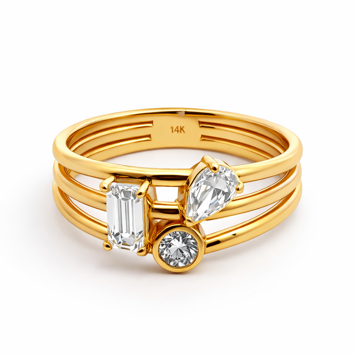 Multi Row Lab Diamond Ring
