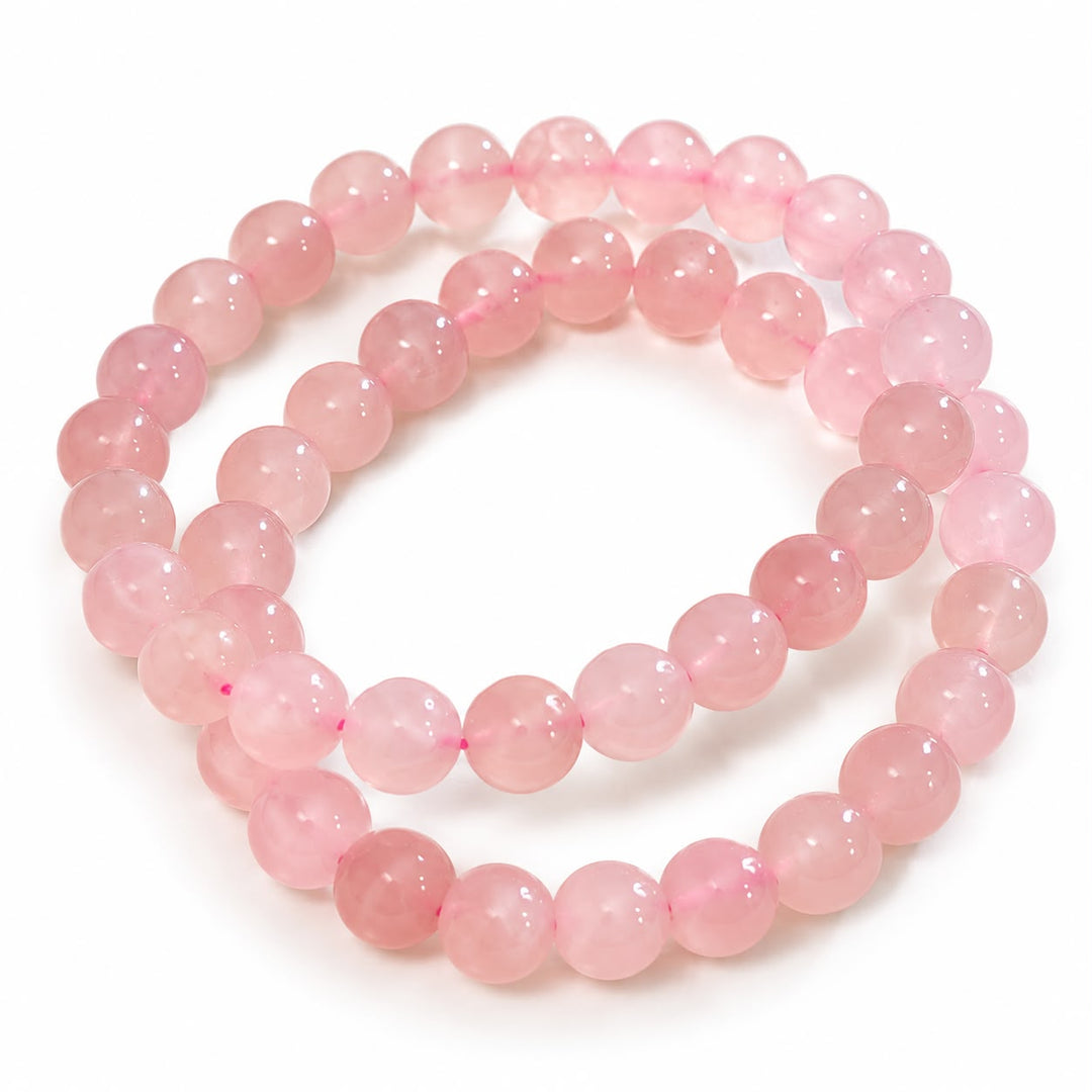 Rose Quartz Stretch Bracelets(set of 2)