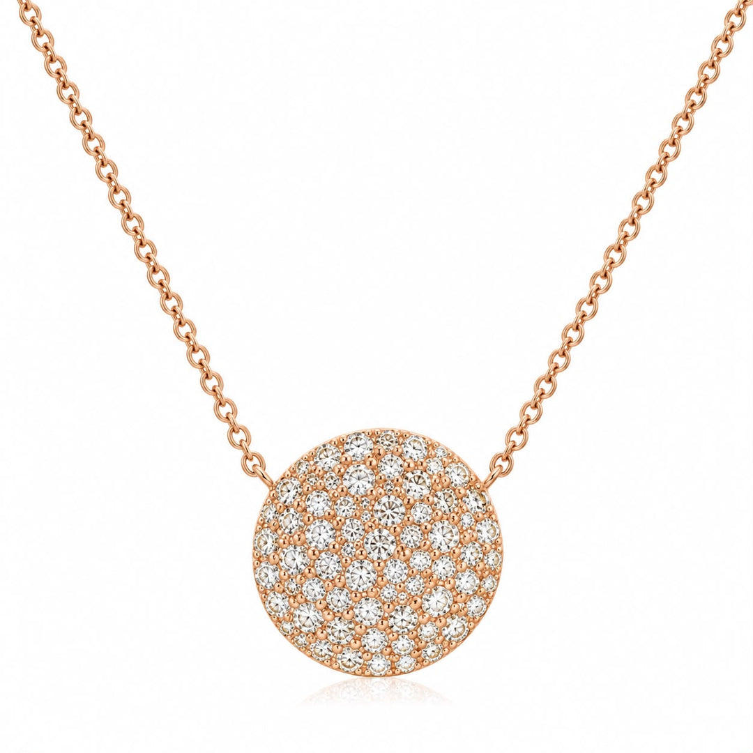 14K Gold & Diamond Disk Pendant