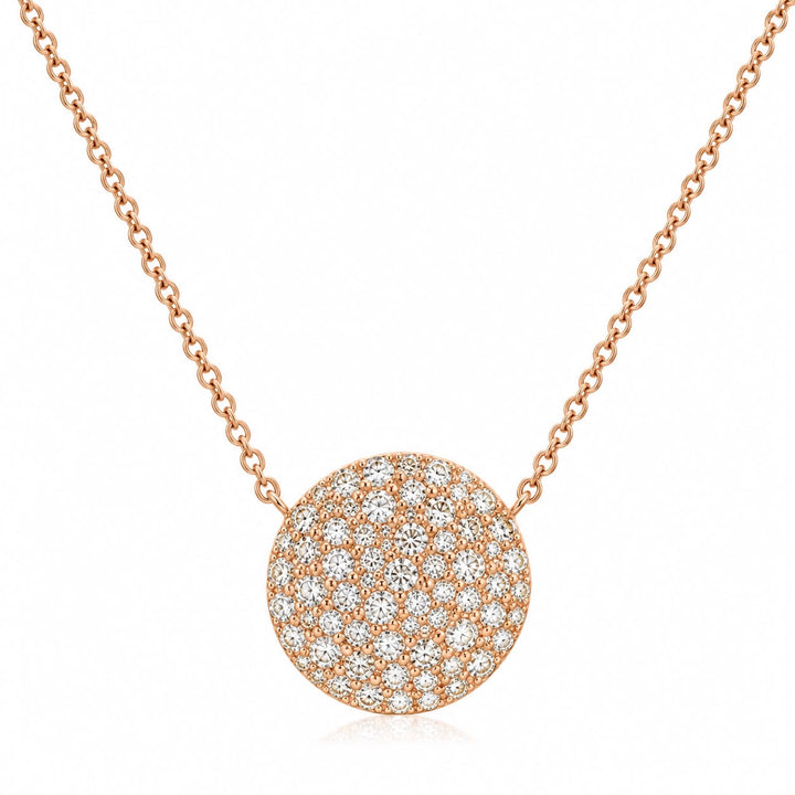 14K Gold & Diamond Disk Pendant