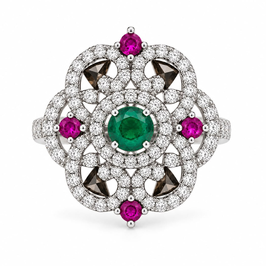 Ruby  & Emerald Gemstone Ring