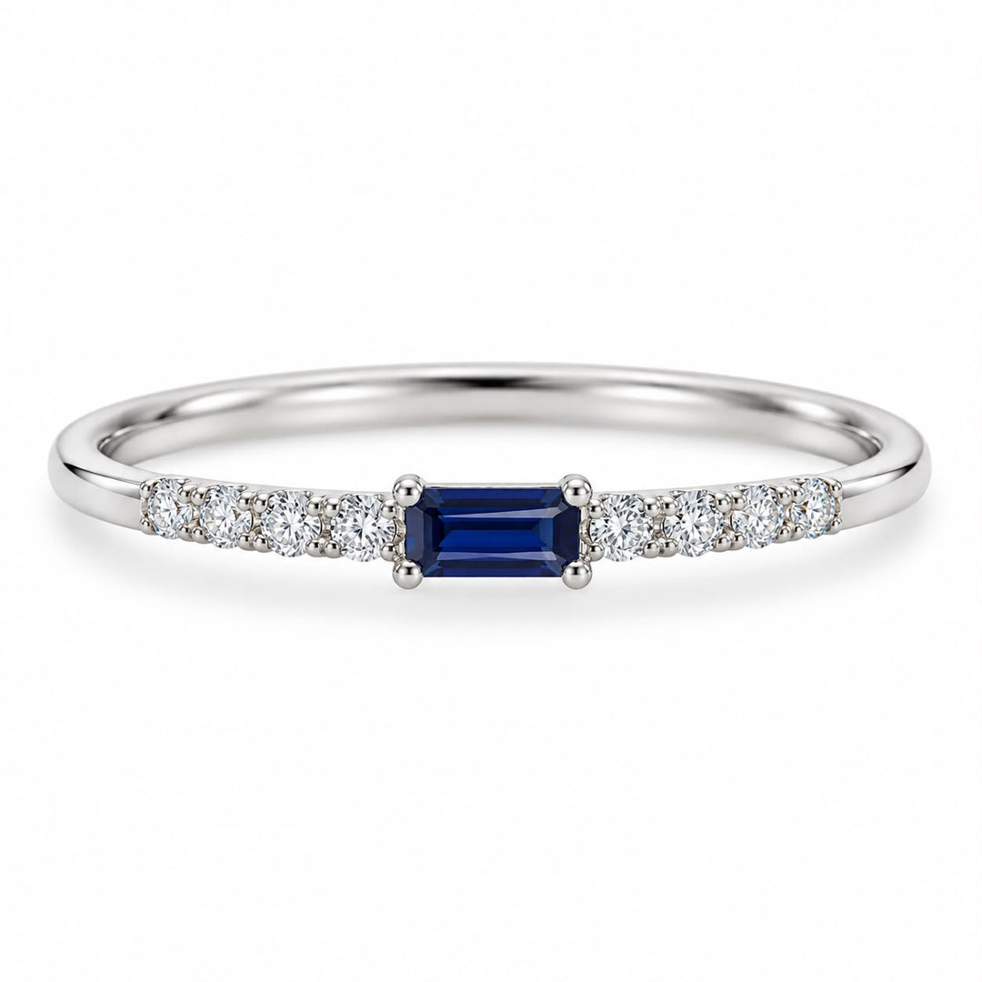 Baguette Sapphire & Diamond Ring