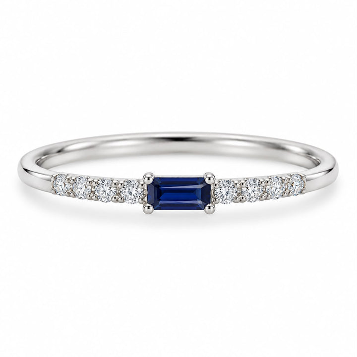 Baguette Sapphire & Diamond Ring