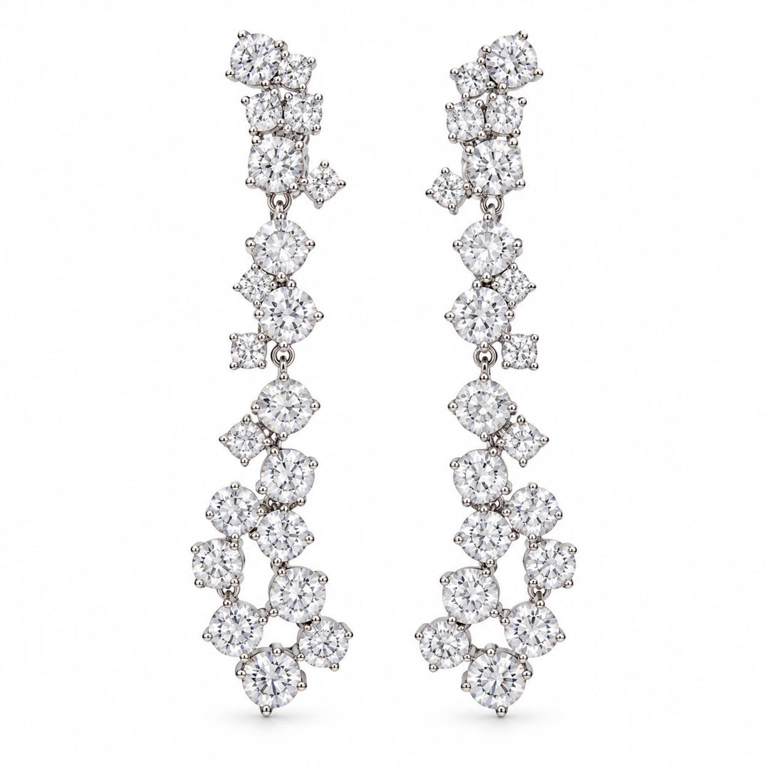 Fancy Scattered Drop Earrings