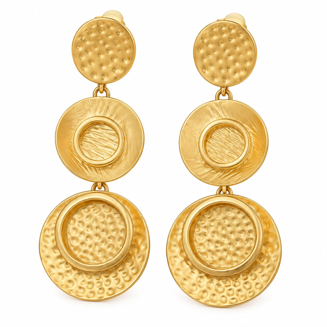 Sculpted Matte Gold Clip On Earrings