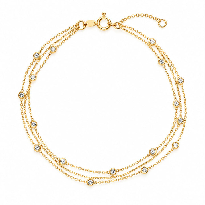Three Strand Diamond By The Yard Bracelet