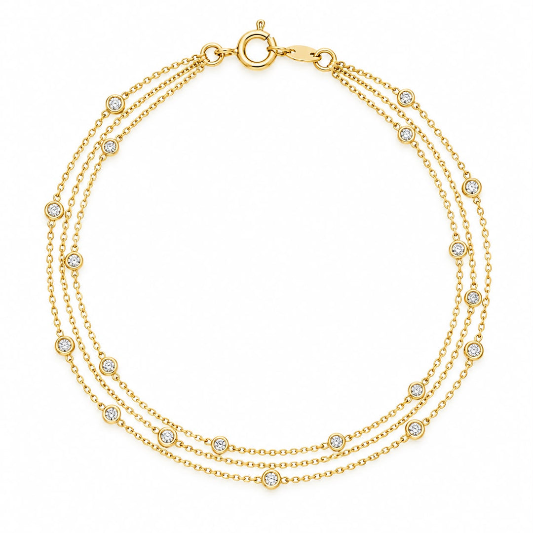 Three Strand Diamond By The Yard Bracelet
