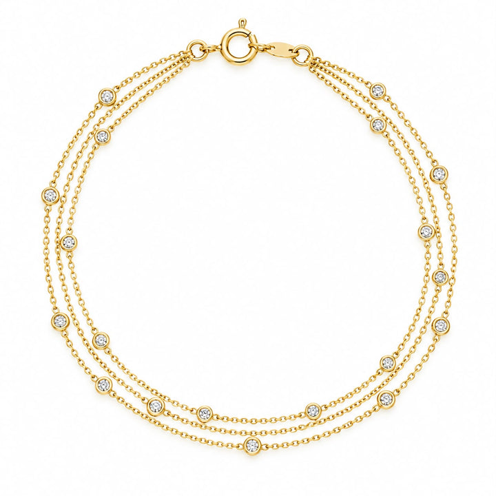 Three Strand Diamond By The Yard Bracelet