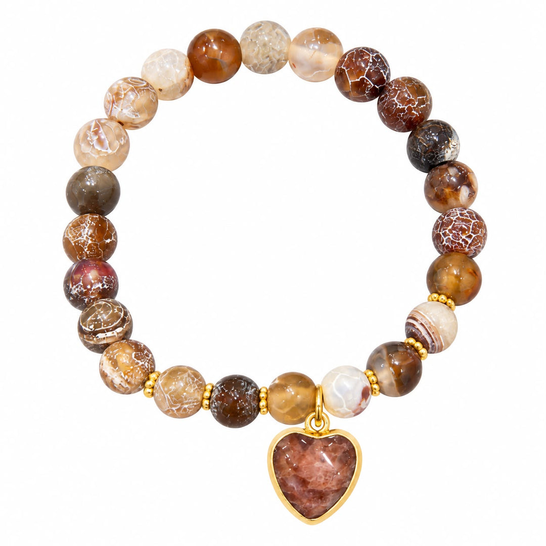 Tiger Eye Stretch Heart Bracelet