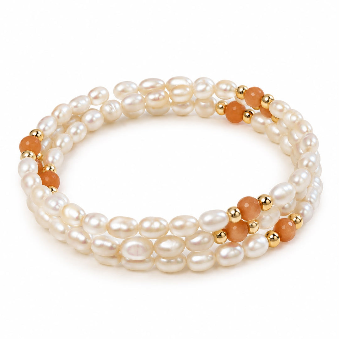 Wire Pearl Wrap Bracelet