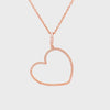 Tilted Heart Pendant Necklace In Rose Gold