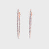 Crystal Oval Hoops in Rose Gold