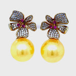 CZ Flower and Pearl Earring