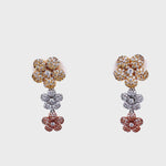 Tricolor Triple Flower Earrings