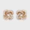 Wrapped X Stud Earrings in Gold