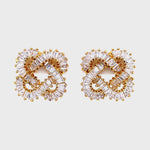 Wrapped X Stud Earrings in Gold
