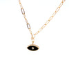Black Enamel Eye Link Necklace