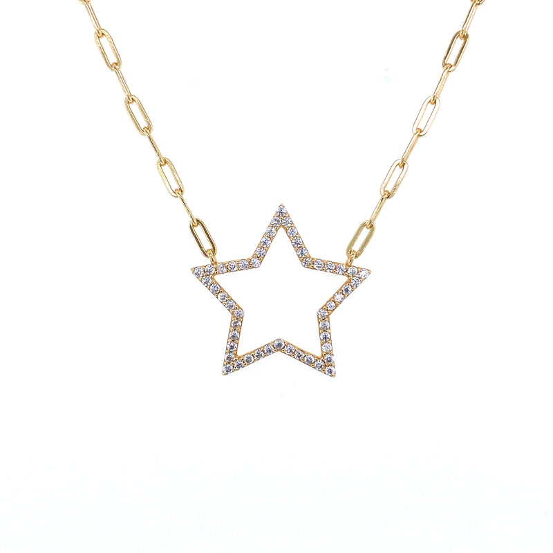 Star Pendant With Link Chain