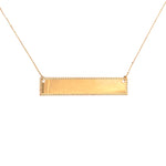 Custom Personalized Nameplate Bar In 14K Gold