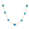 14K Gold Turquoise Clover Necklace