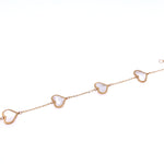 14K Gold Mother of Pearl Heart Bracelet