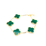 Green Five Clover Bracelet