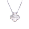 Single Mother-of-Pearl Clover Necklace in Silver (Small & Medium)