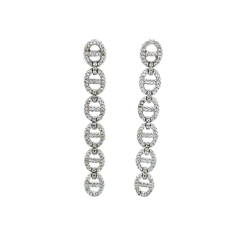 Elegant Linear CZ Drop Earrings