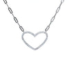 Heart Pendant With Link Chain in Silver