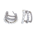 Triple Hoop Earrings With Freshwater Pearls