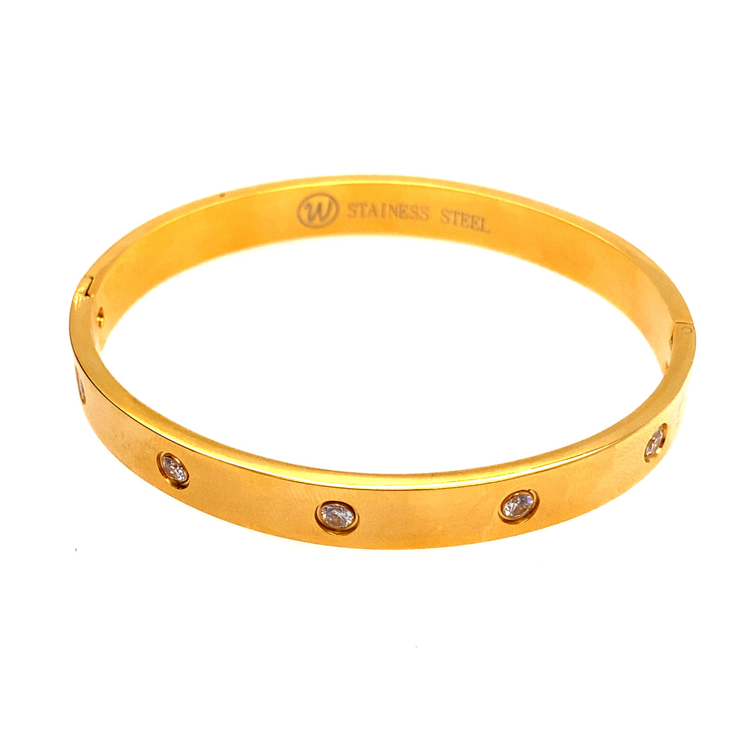 Stainless Steel Gold Bangle Bracelet