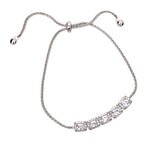 Five Stone Elegant Bolo Bracelet in Silver