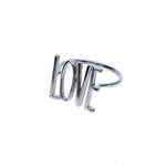 14K White Gold Statement Love Ring