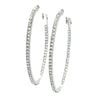 Large Crystal Oval Hoops In Silver